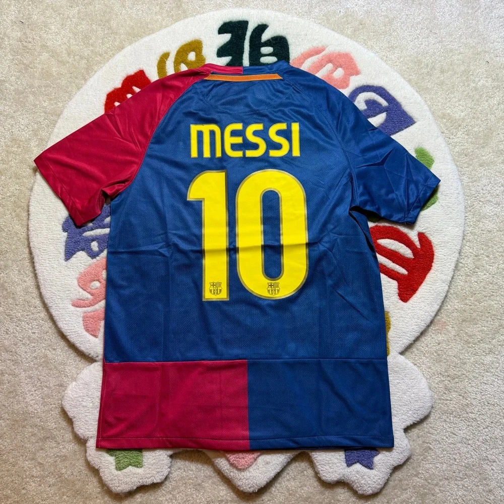 Nike FC Barcelona 2009 Champions League Final Roma Messi 10 Jersey Blue Red M